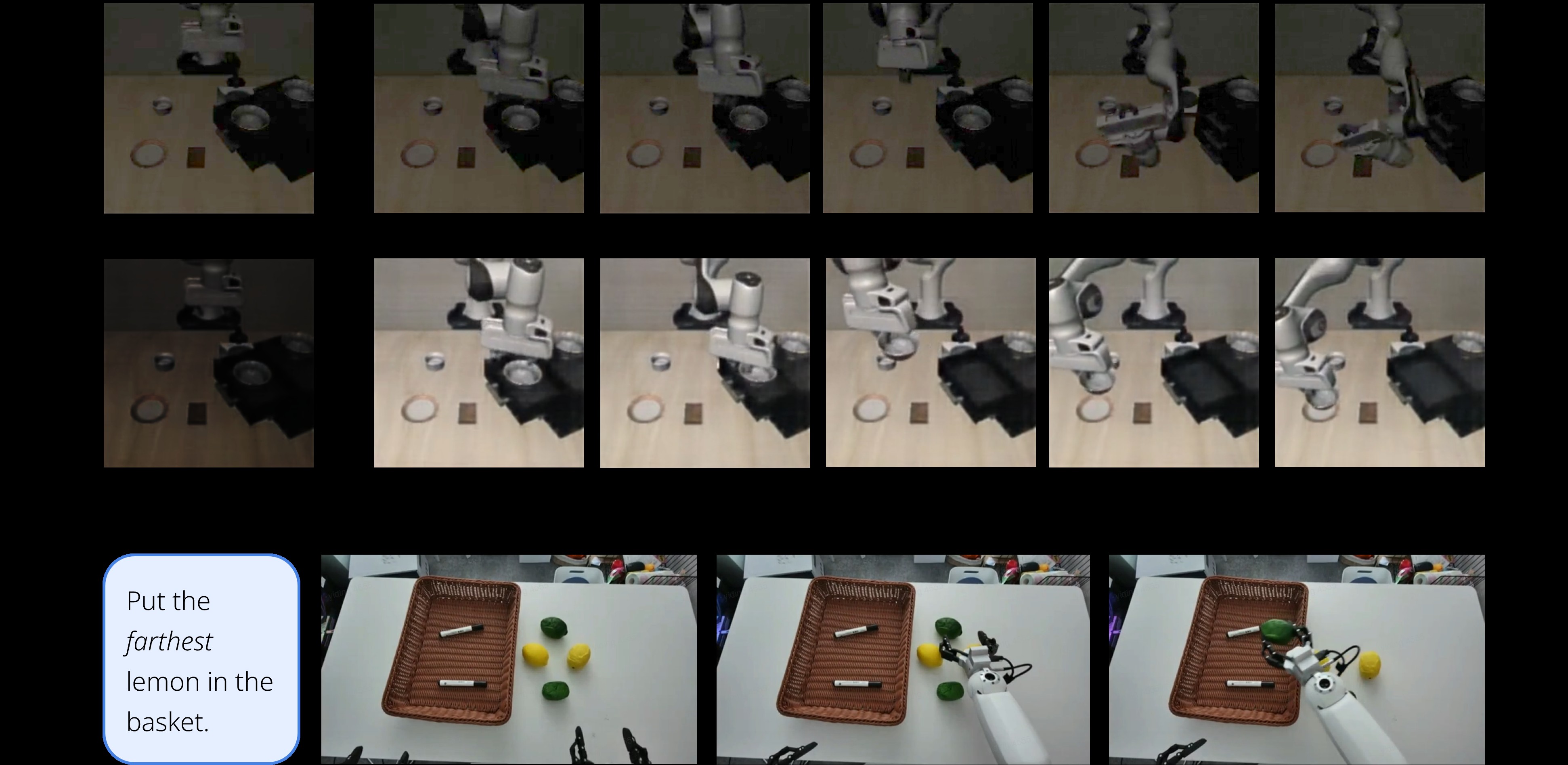 Low-light pick-and-place rollout comparing π-FAST and ART