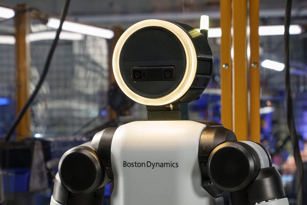 Close-up of Atlas humanoid head and upper body
