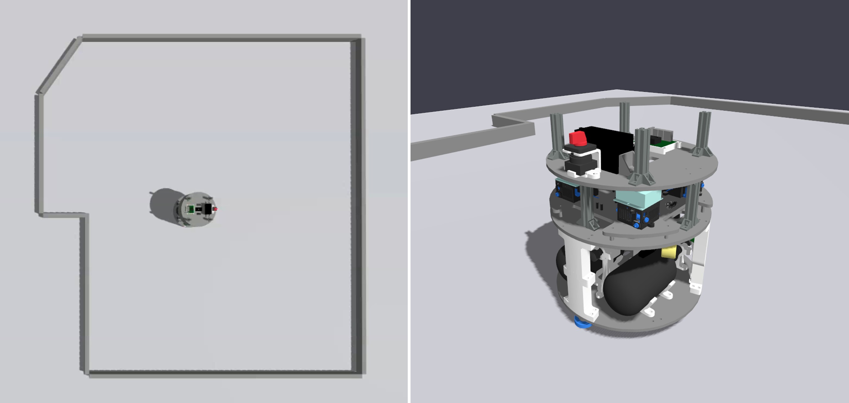 Gazebo simulation of ATMOS on the KTH arena layout