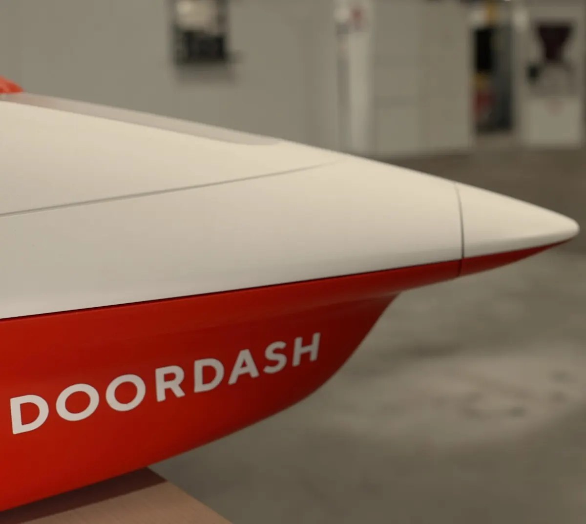 DoorDash Air aircraft nose close-up from company announcement