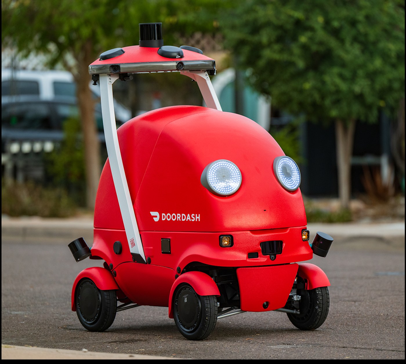 DoorDash Dot autonomous delivery robot product render
