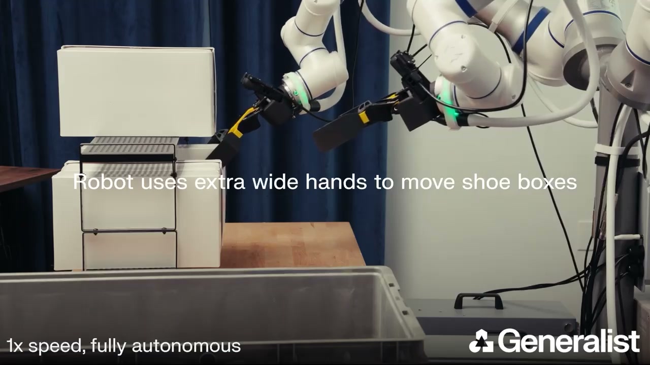 Frame from Generalist GEN-1 multi-hand demonstration video