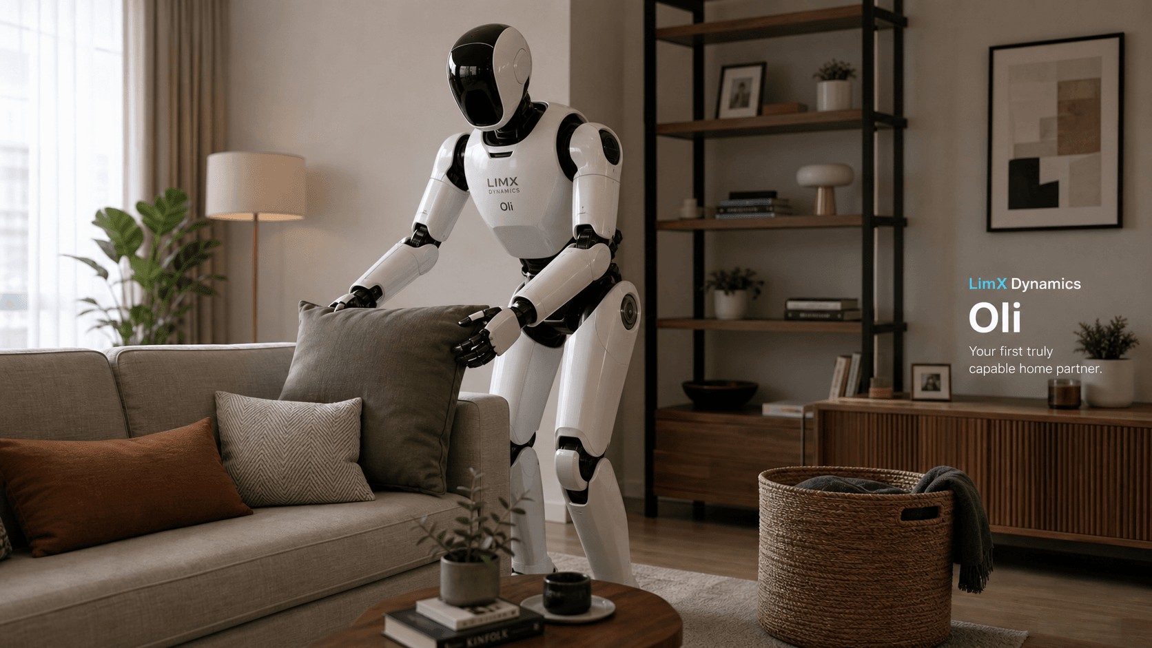 LimX Oli humanoid performing household chores under COSA 0.5