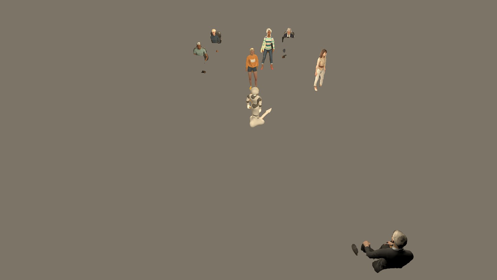 Synthetic office scene of Pepper among people used in the dataset