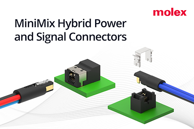 Molex MiniMix product graphic with labeled connectors