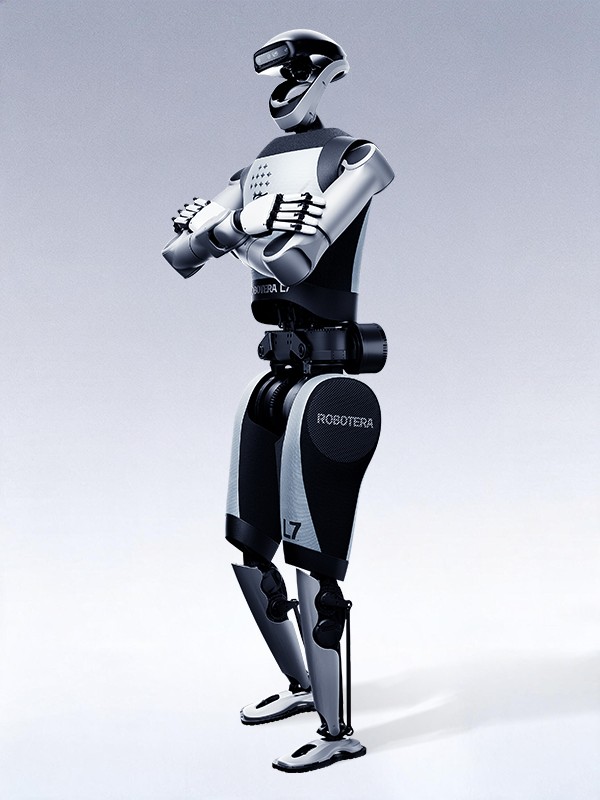 ROBOTERA L7 full-size humanoid standing in profile