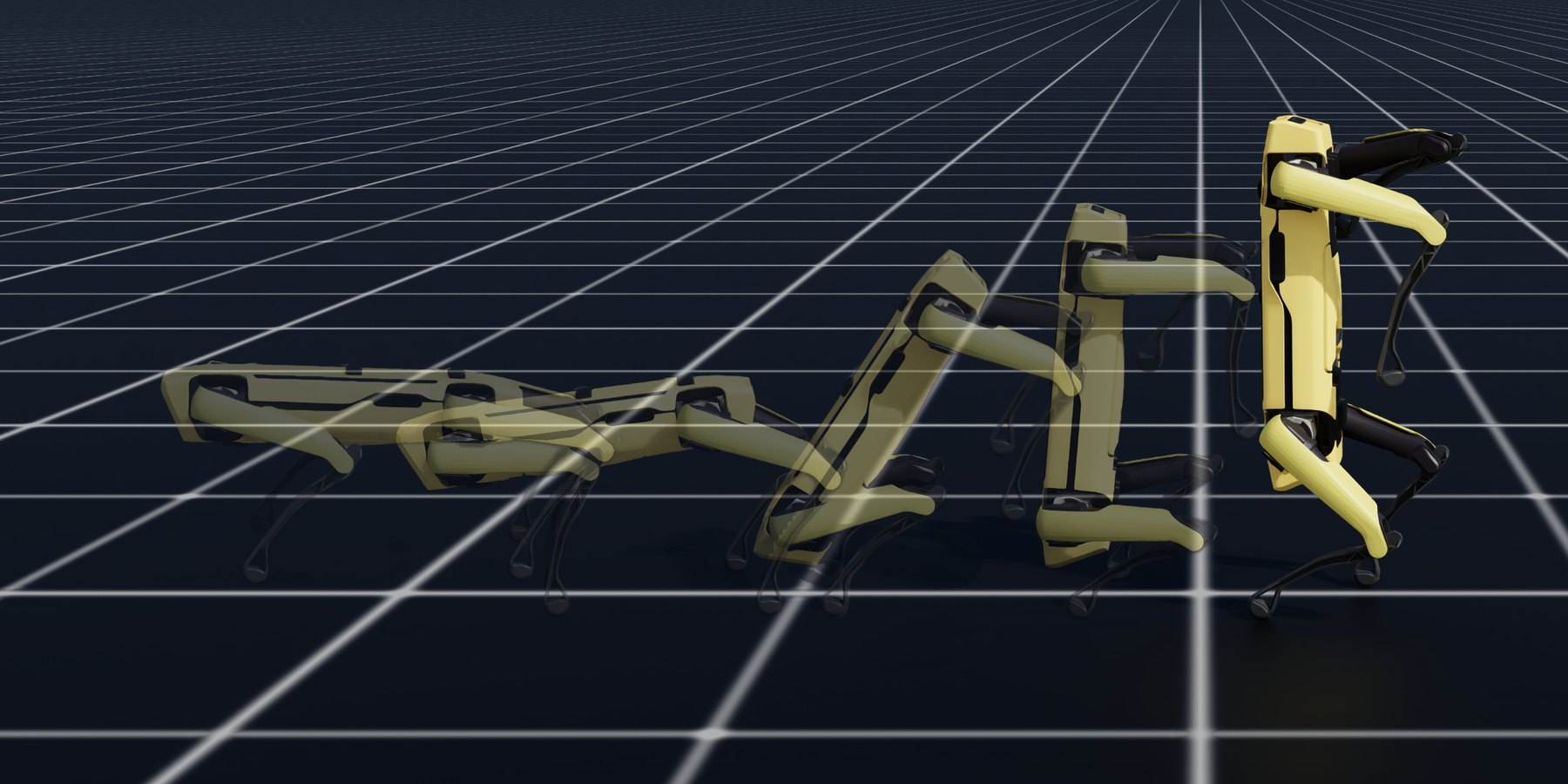 Simulated yellow Spot sequence from stance into a handstand on a grid