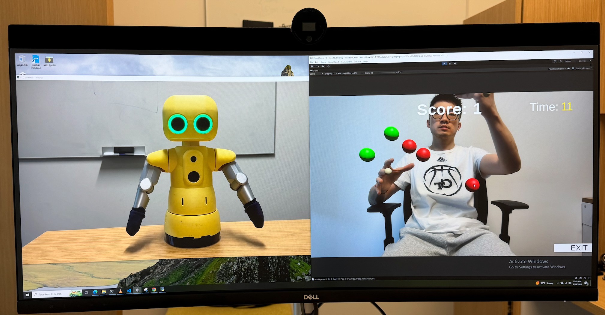 Remote-presence THRIVE robot video setup