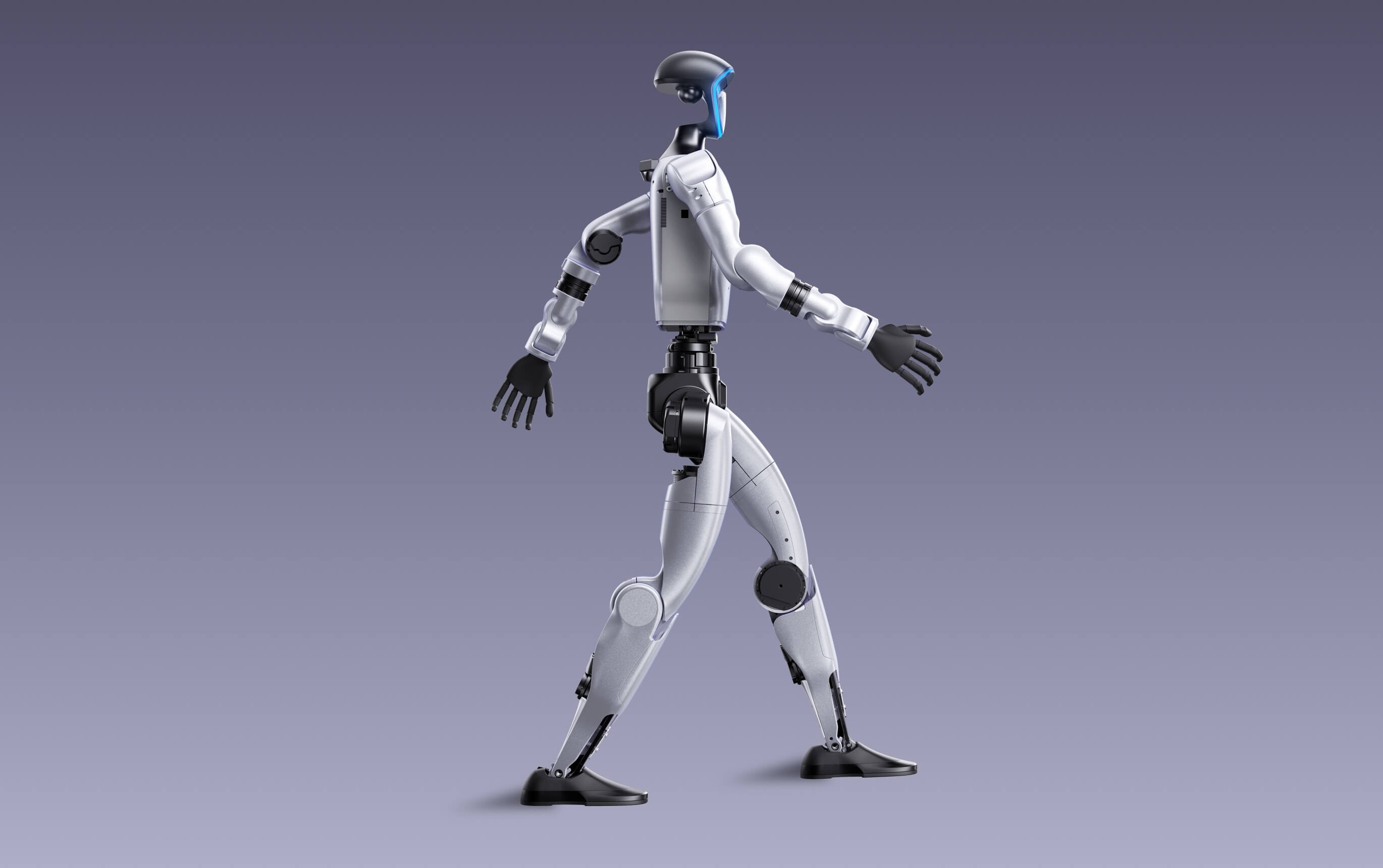 Unitree G1 humanoid walking pose from the company product page