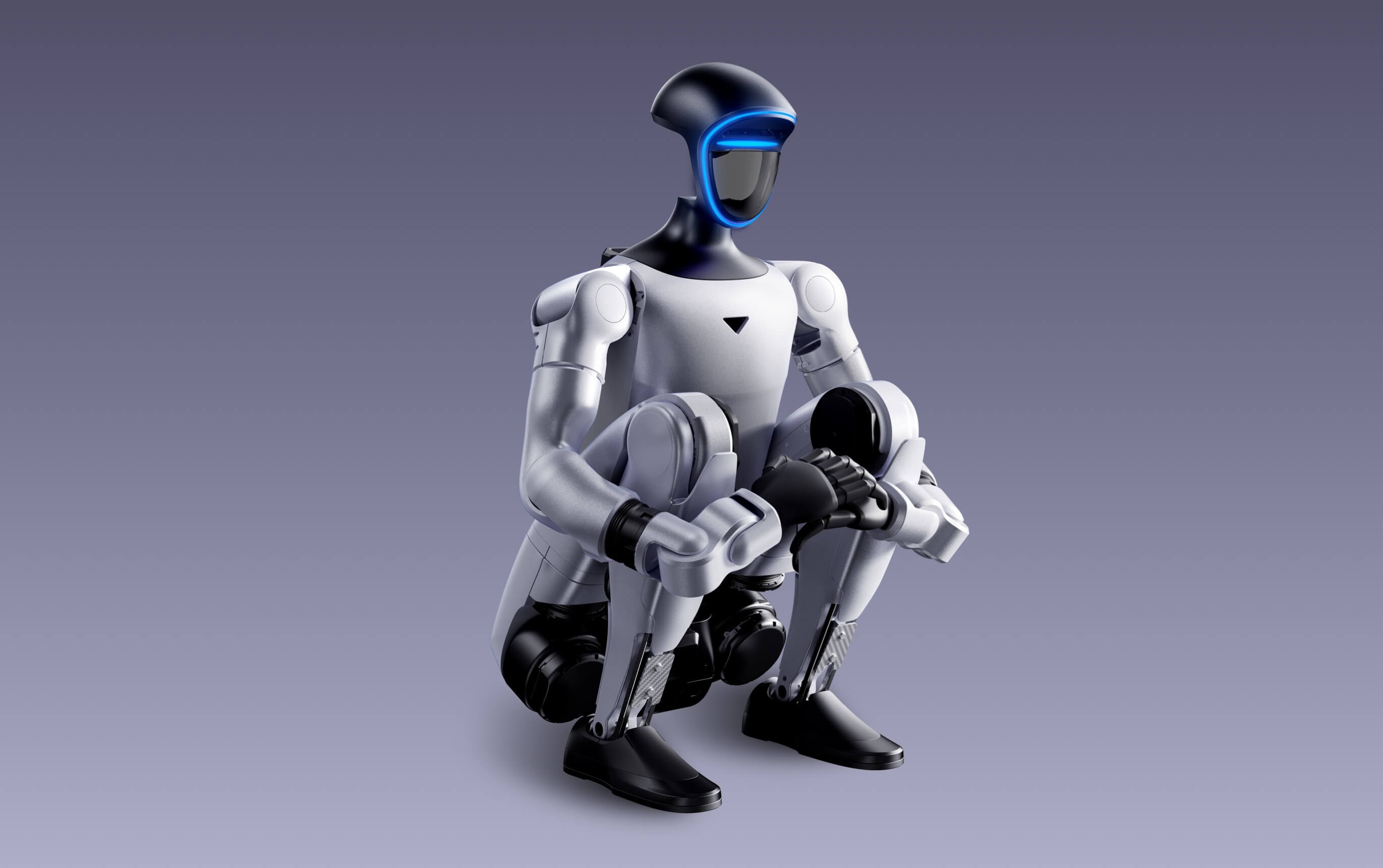 Unitree G1 crouched on a studio background
