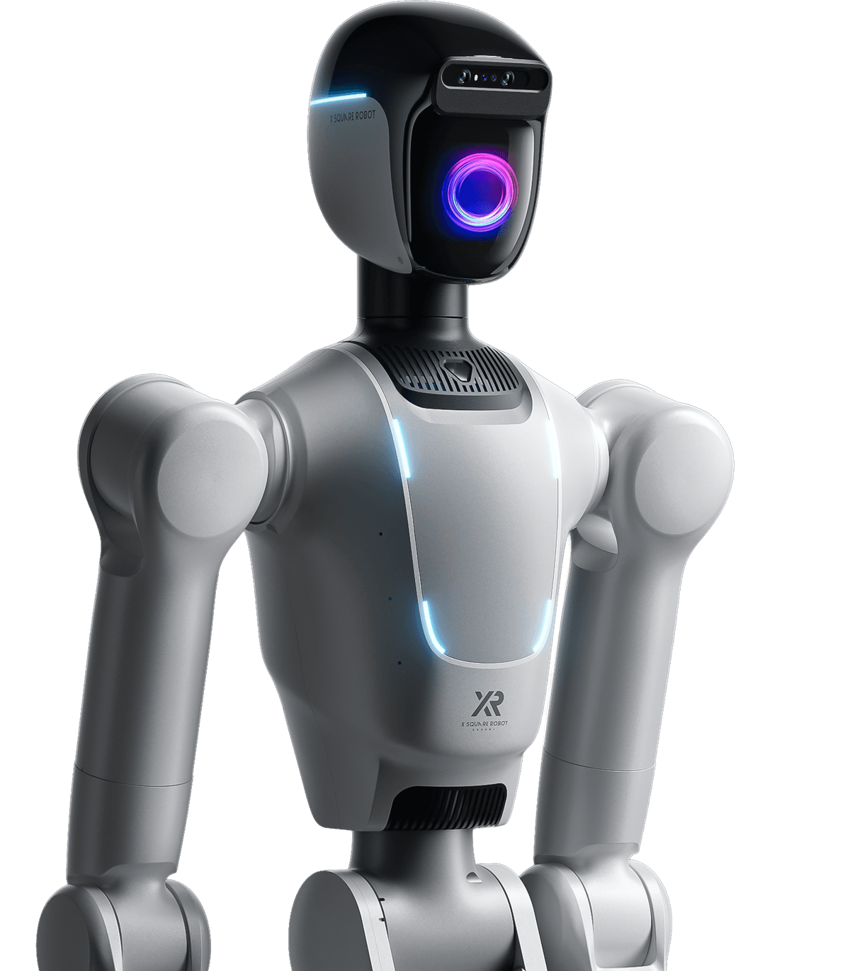 X Square Robot Quanta-style wheeled humanoid product render